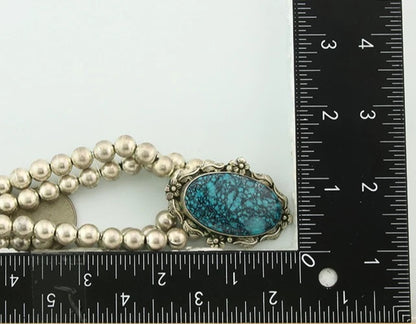 Navajo Horse Head Necklace Sterling Silver Turquoise Vintage Johnny Blue Jay