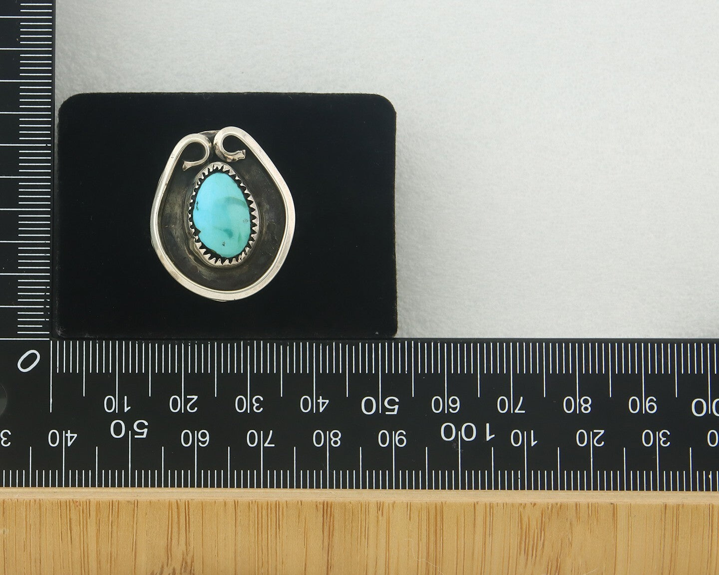 Vintage Ring 925 Sterling Authentic Turquoise Artist Signed O Size 7.0