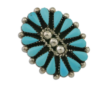 Navajo Pin Pendant 925 Silver Blue Turquoise Signed Benson Yazzie C.80's