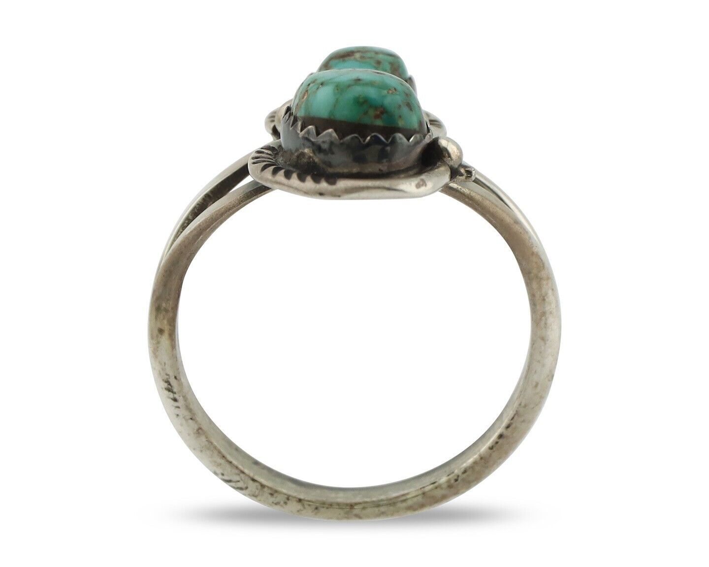 Navajo Ring 925 Silver Natural AAA Blue Turquoise Artist Signed Tom Willeto C80s