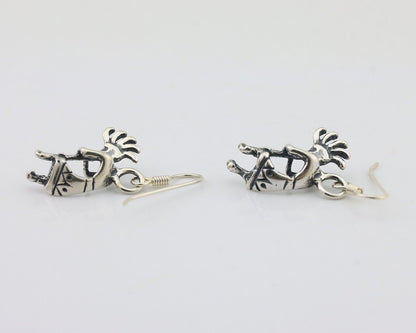 Navajo Kokopelli Dangle Earrings 925 Silver Native American Artist C.80's