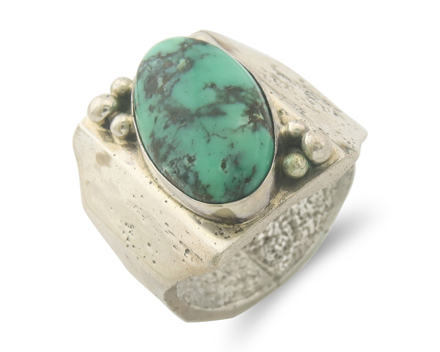 Vintage Navajo Ring 925 Sterling Authentic Turquoise Signed Sammy Begay Size 12