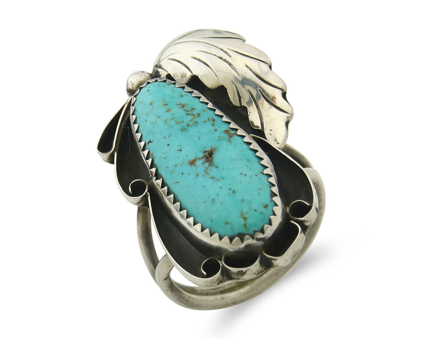 Vintage Navajo Ring 925 Sterling Silver Authentic Turquoise Handmade Size 7.75