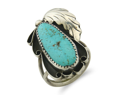 Vintage Navajo Ring 925 Sterling Silver Authentic Turquoise Handmade Size 7.75