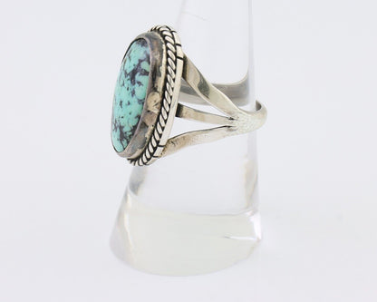 Navajo Ring 925 Silver Turquoise Native American Artist Size 7.75 C.80's