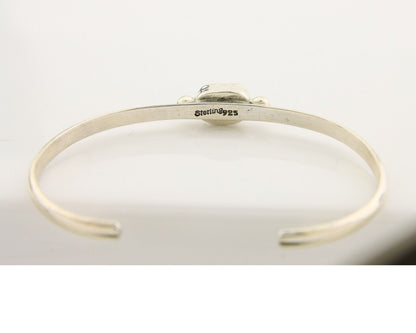 Navajo Bracelet .925 Silver Mediterranean Red Coral Cuff Native Artist C.80's