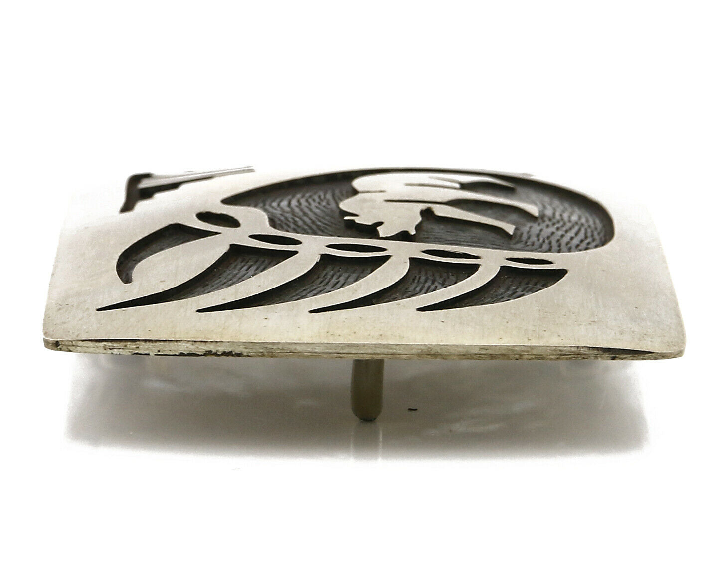 Navajo Belt Buckle .925 SOLID Sterling Silver Handmade Overlay Circa 1980's