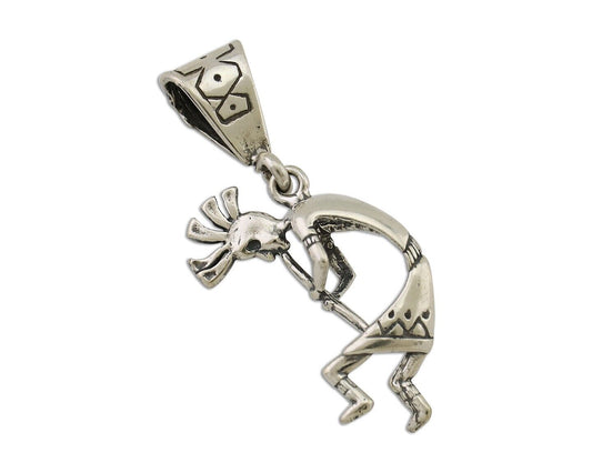 Navajo Kokopelli Pendant 925 Sterling Silver Native Artist Masha C.80's