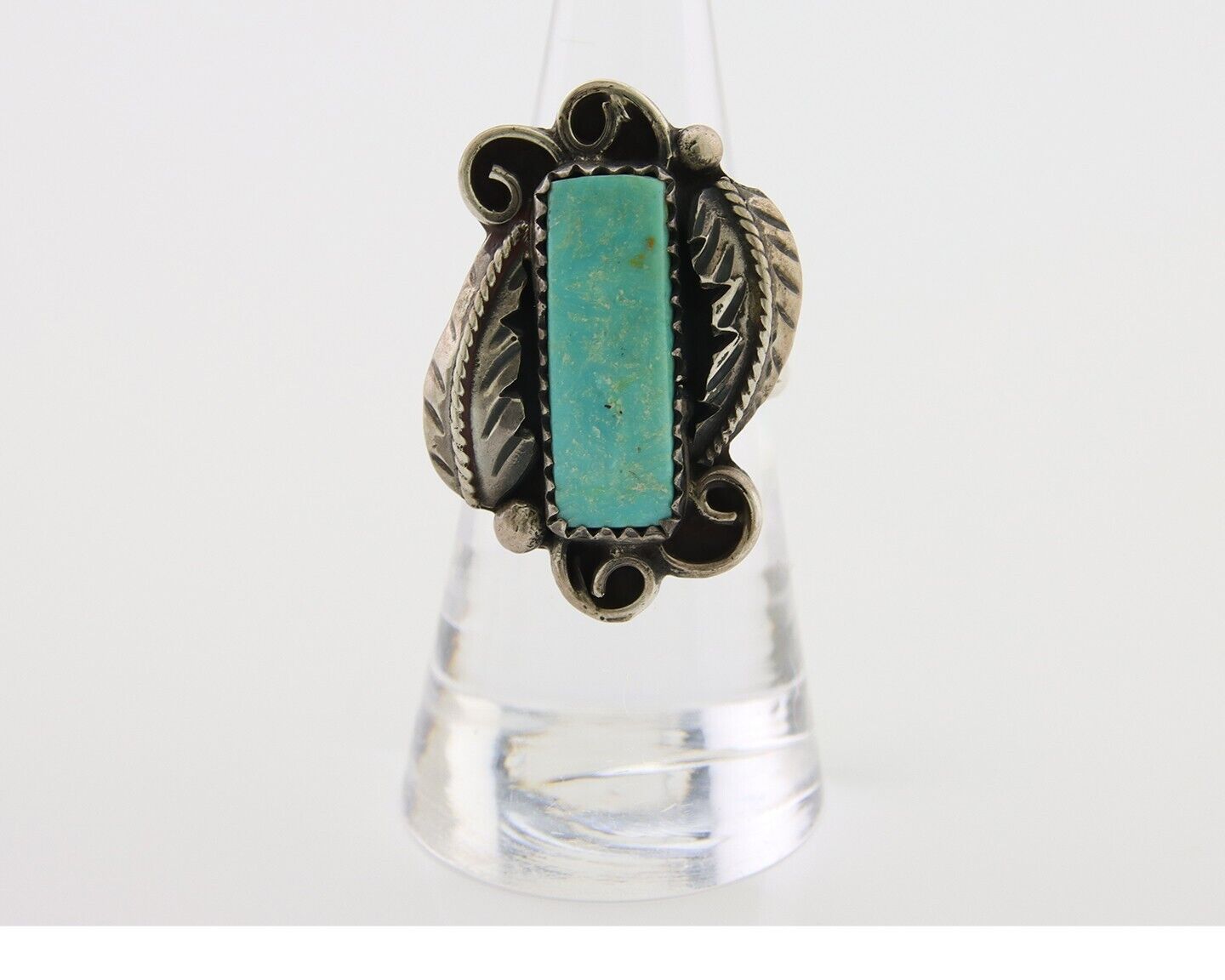 Navajo Handmade Ring 925 Silver Natural Turquoise Native Artist C.80's