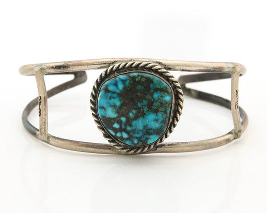 Navajo Cuff Bracelet Sterling Silver Turquoise Native American Artist