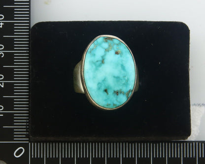 Navajo Ring 925 Sterling Turquoise Handmade Signed M Montoya C.80's Sz 8.5