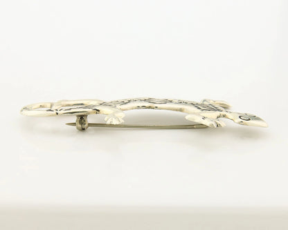 Navajo Handmade Lizard Pin Sterling Silver Vintage Artist