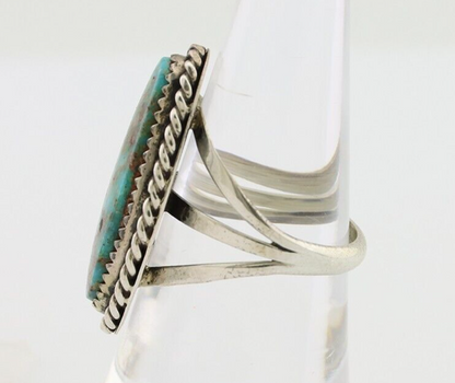 Navajo Ring 925 Silver Natural Turquoise Native American Artist C.80's