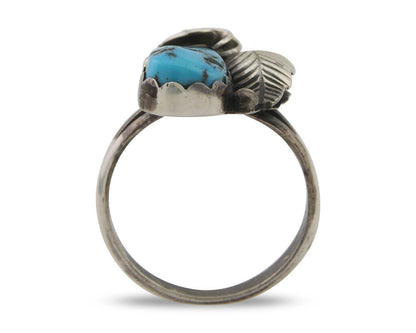 Navajo Ring 925 Silver Sleeping Beauty Turquoise Native American Artist C.80's
