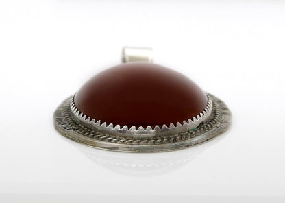 Lorren Begay Navajo Natural VTG Red Carnelian Agate .925 Silver Pendant