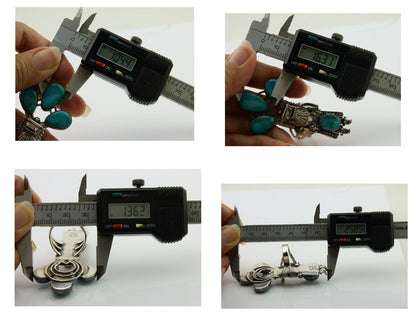 Navajo Kachina Ring 925 Silver Gem Turquoise Signed Broken Arrow C.80's