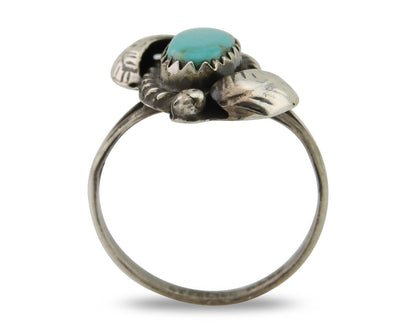 Navajo Ring 925 Silver Natural Blue Turquoise Native American Artist C.80's