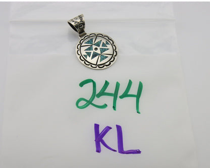 Navajo Necklace 925 Silver Natural Turquoise Artist Signed Stanley Bain C.80's