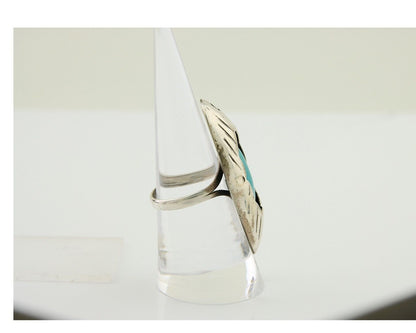 Navajo Handmade Ring 925 Silver Natural Arizona Turquoise Artist C.80's