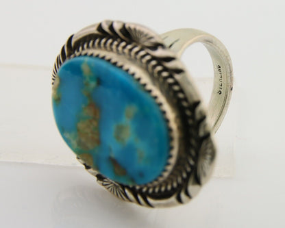 Navajo Ring 925 Sterling Silver Turquoise Signed Mike Begay C.80's
