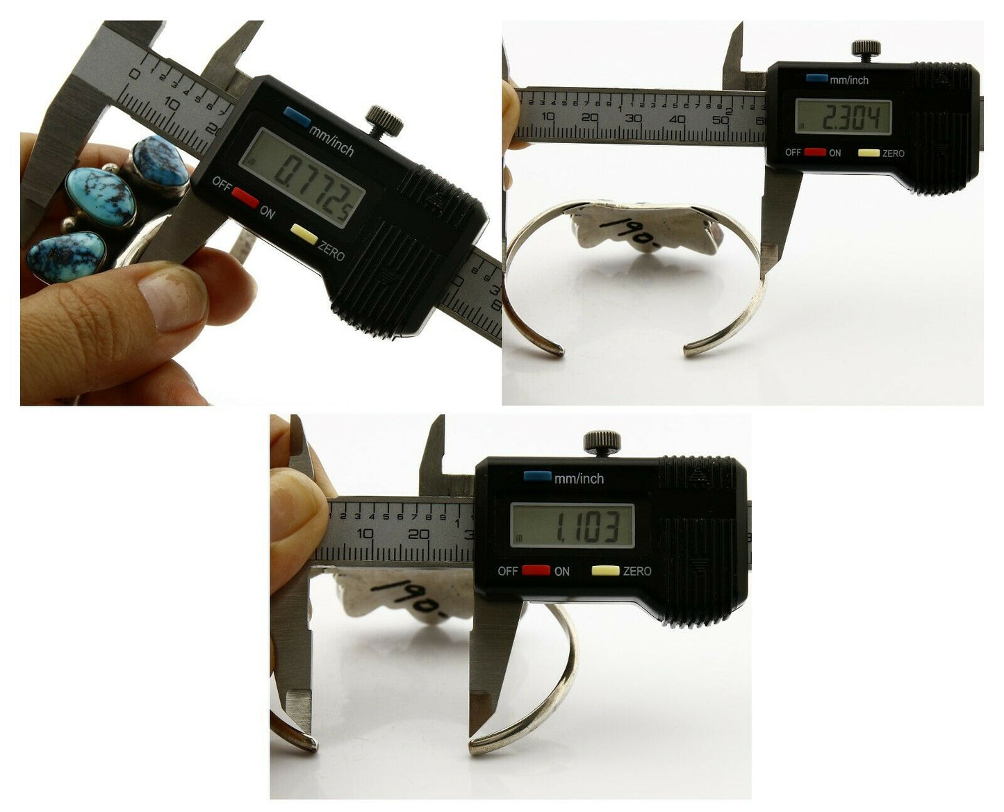 Navajo Natural Blue Turquoise .925 SOLID Silver Cuff Bracelet