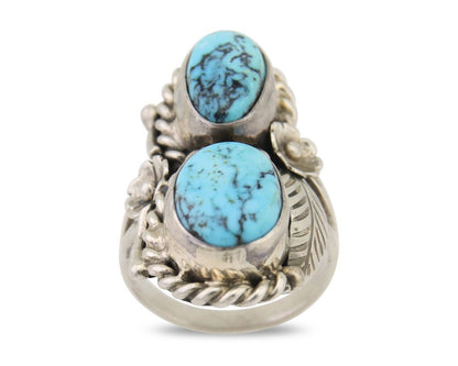 Navajo Ring 925 Silver Natural Blue Turquoise Native American Artist C.80's