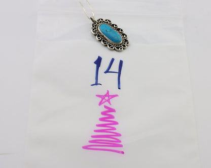 Navajo Necklace Pendant 925 Silver Turquoise Artist Wayne Etsitty C.80's