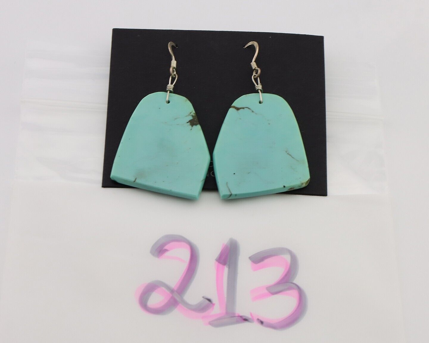 Santo Domingo Earrings 925 Silver Natural Turquoise Native Artist C.80's