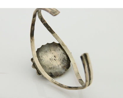 Navajo Bracelet 925 Silver Turquoise Cuff Artist Signed NJ C.80's