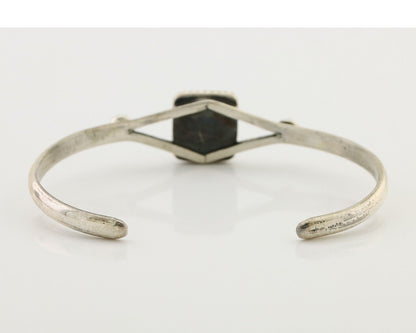 Navajo Bracelet 925 Silver Natural Green Turquoise Native American Artist C.80's