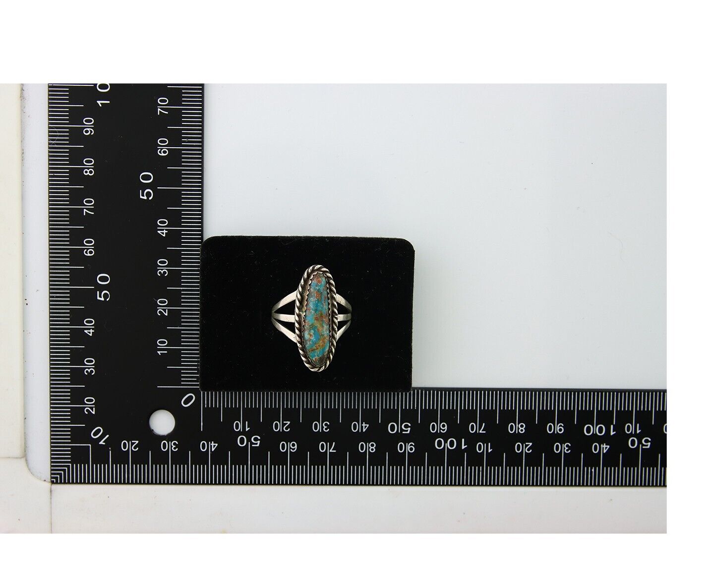 Navajo Ring 925 Sterling Nevada Turquoise Native American Artist C.80's