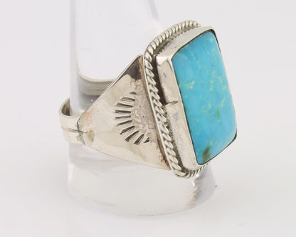 Navajo Ring 925 Silver Natural Blue Turquoise Native American Artist C.80's