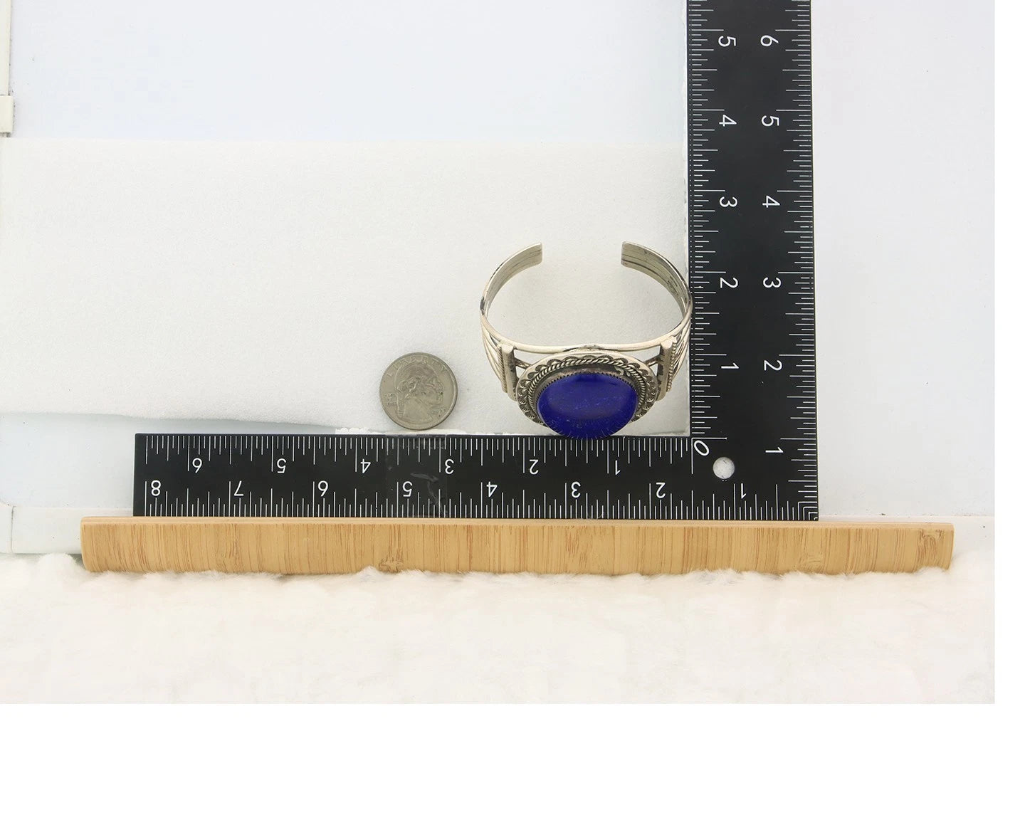 Navajo Cuff Bracelet Sterling Silver Natural Lapis Vintage Signed J Nelson