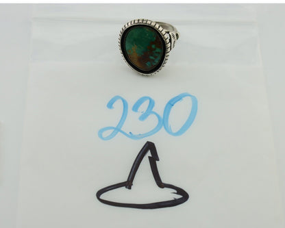 Navajo Handmade Ring 925 Silver Natural Turquoise Signed M Montoya C.80's
