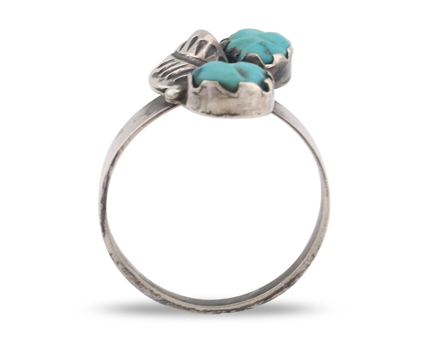 Zuni Handmade Ring 925 Silver Kingman Turquoise Native Artist C.80's