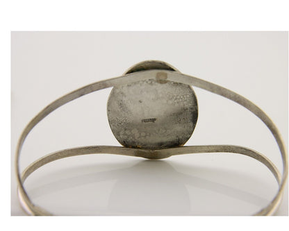 Navajo Hand Stamped Cuff Bracelet Turquoise 925 Silver Native American Artist