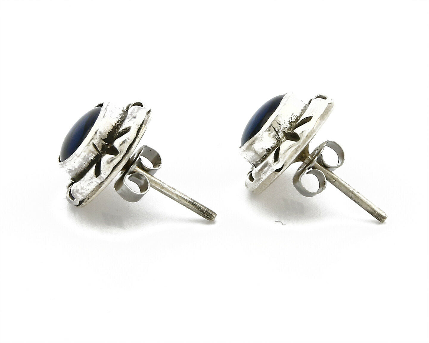 Navajo Hand Stamped Natural Mined MOP .925 SOLID Silver Stud Earrings