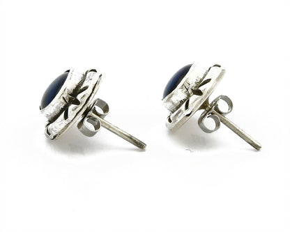 Navajo Hand Stamped Natural Mined MOP .925 SOLID Silver Stud Earrings