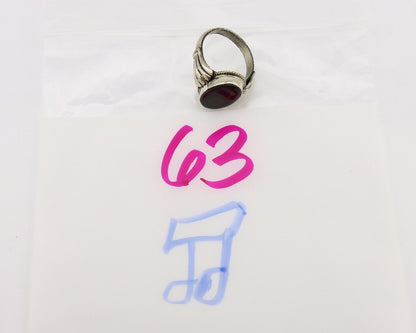 Navajo Handmade Ring 925 Silver Natural High Grade Fire Opal Native Artist C.80s