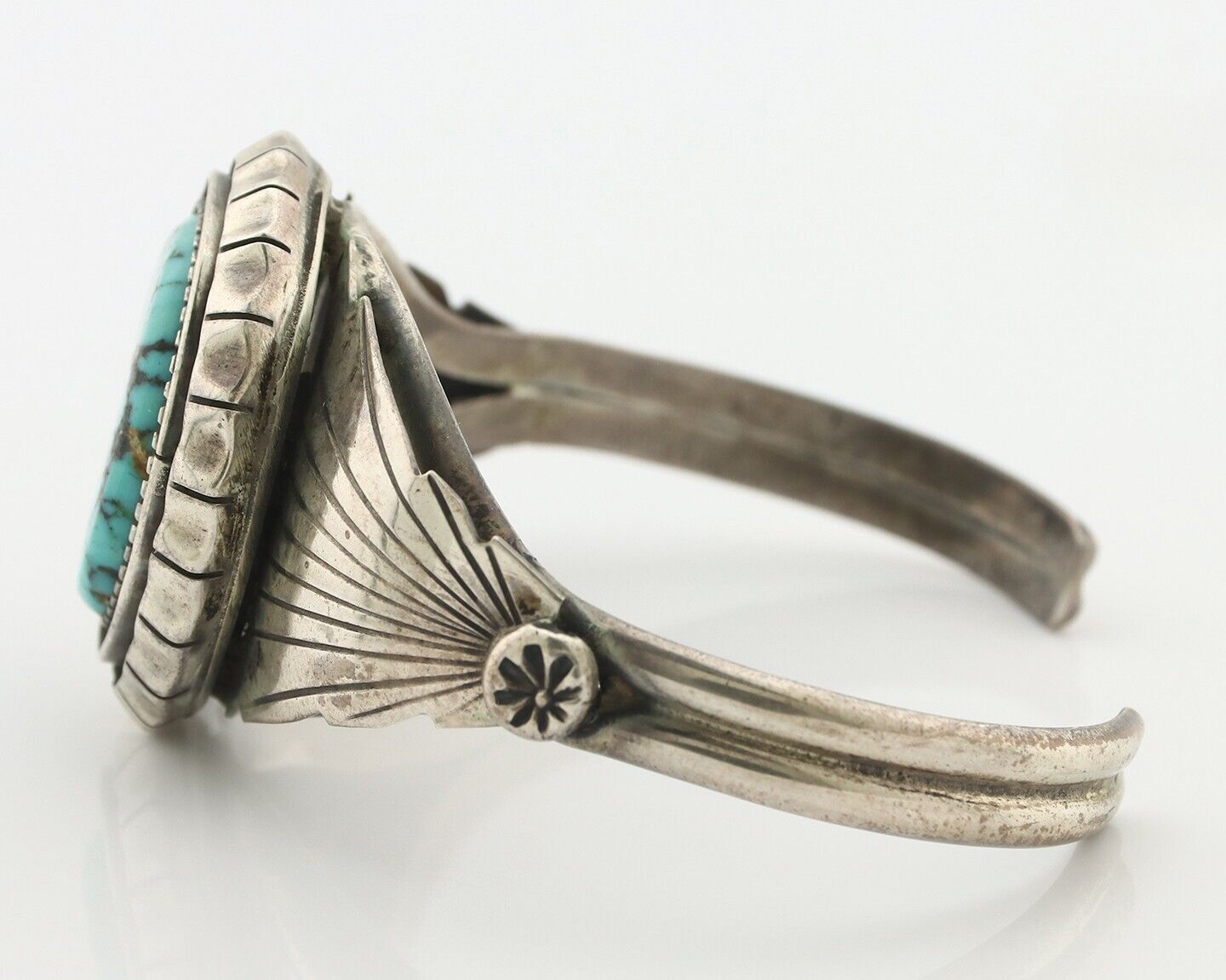 Navajo Bracelet 925 Silver Mine 8 Turquoise Native American Artist C.80's