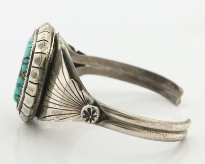 Navajo Bracelet 925 Silver Mine 8 Turquoise Native American Artist C.80's