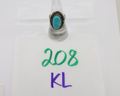 Navajo Handmade Ring 925 Silver Natural Turquoise Native Artist C.80's