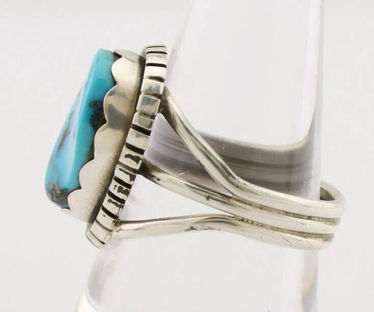 Navajo Handmade Ring 925 Silver Turquoise Artist Signed Tony Guerro C.80's