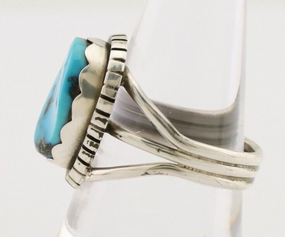 Navajo Handmade Ring 925 Silver Turquoise Artist Signed Tony Guerro C.80's