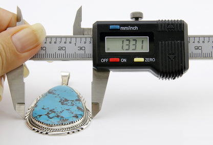 Rare Benjamin Piaso Navajo Artist Work of Art Turquoise .925 Silver Pendant