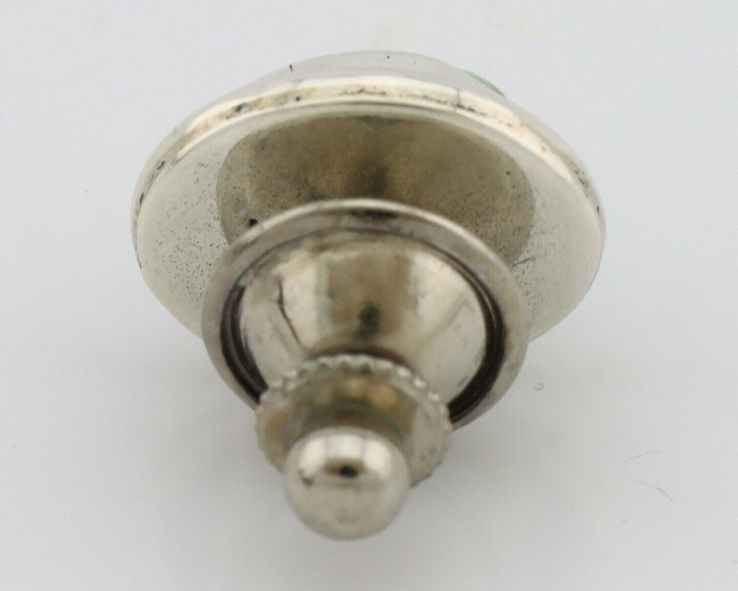 Navajo Tie Tack 925 Silver Natural Mined Turquoise Native American Artist C.80's