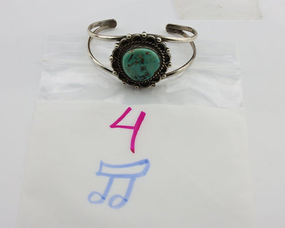 Navajo Bracelet 925 Silver Kingman Turquoise Native American Artist C.80's