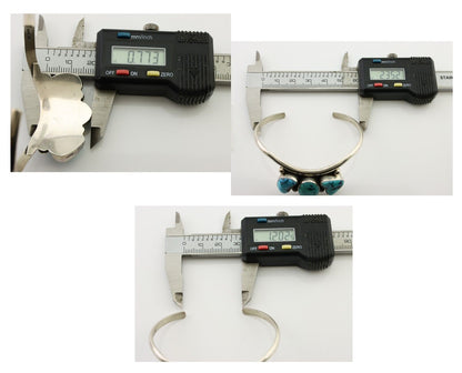 Navajo Bracelet 925 Silver Morenci Turquoise Artist Signed Frank Sandoval C.80's