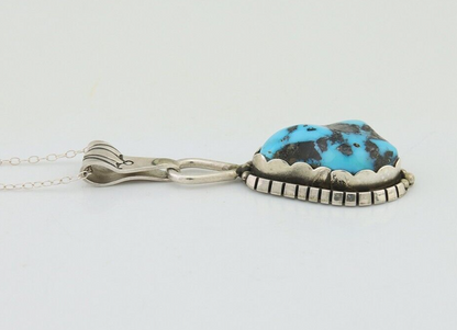 Navajo Necklace 925 Silver Natural Blue Turquoise Artist Tony Guerro C.80's