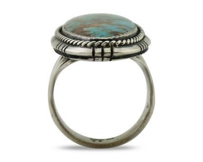 Navajo Handmade Ring 925 Silver Natural Turquoise Artist Signed TS C.80's